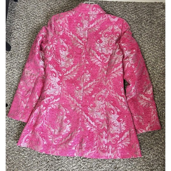 Women's Pink Patterned Blazer - Picture 7 of 8